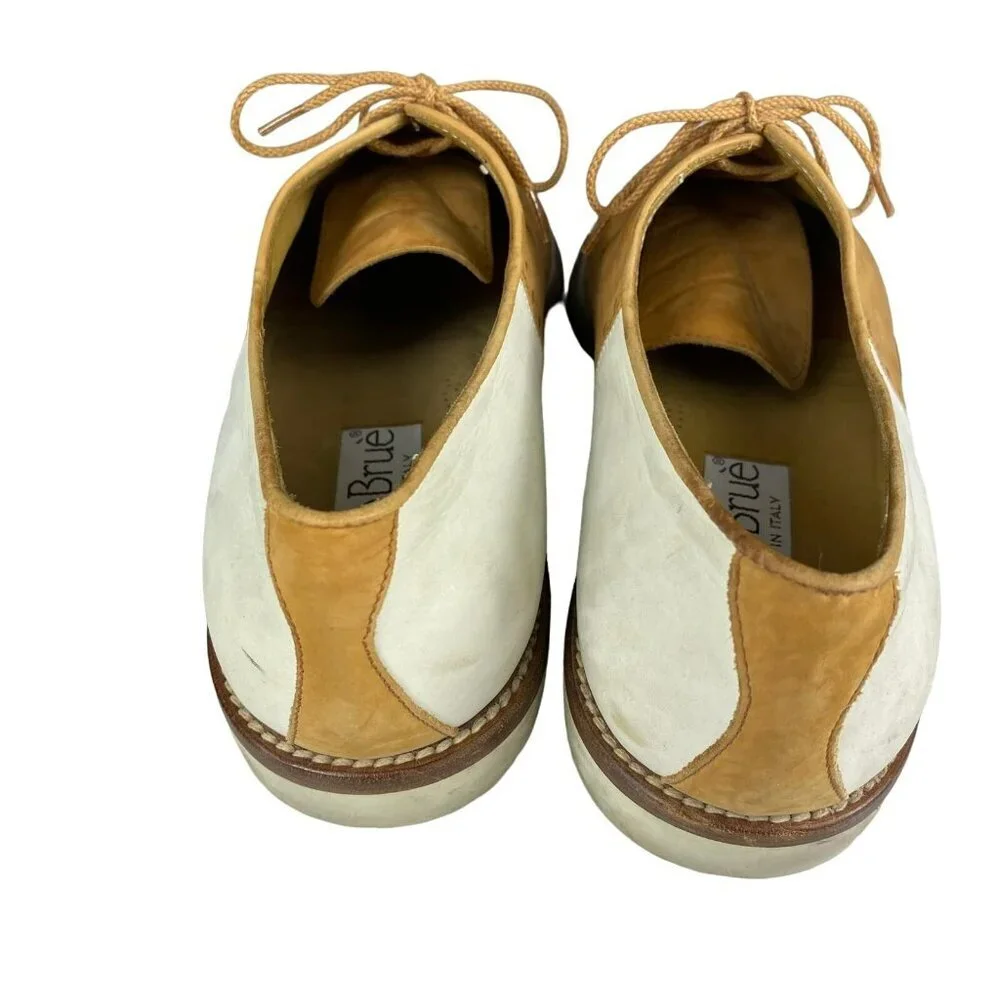 Aldo Bruè Men's Tan White Leather‎ Wingtip Oxford Shoes Size 7